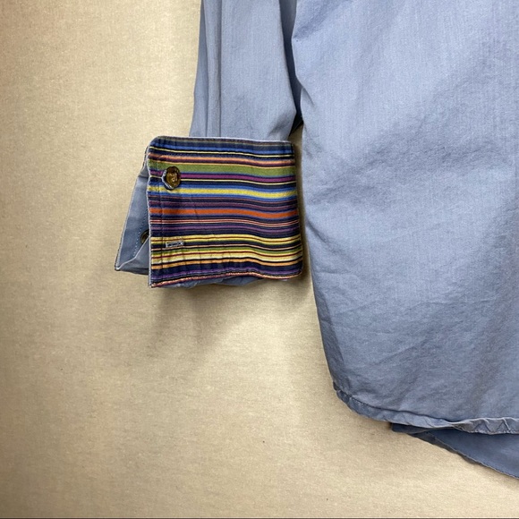 Robert Graham Men’s Dress Shirt Blue with
Contrast Cuffs Size XL - Picture 6 of 13